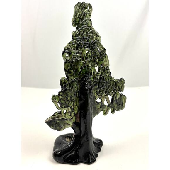 VTG Green 24% Lead Crystal Christmas Tree Peter Kaspar Art Glass Unique Rare - Picture 12 of 16